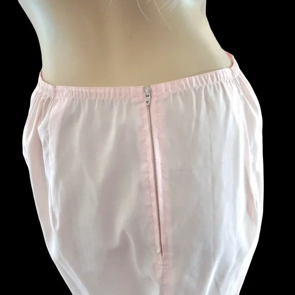 60s Vintage Pink‎ Half Slip Skirt Small | Swishy Nylon Petticoat Lingerie - Picture 3 of 7